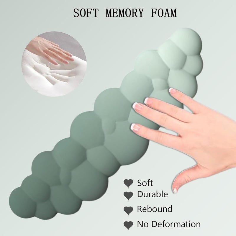 WFCYGL Cloud Keyboard Wrist Rest Dark Green Mouse Pad with Wrist Rest Ergonomic Wrist Pad Memory Foam Non-Slip Wrist Support for Computer Laptop Gaming Home Office Relief Typing Pain Green - Image 4